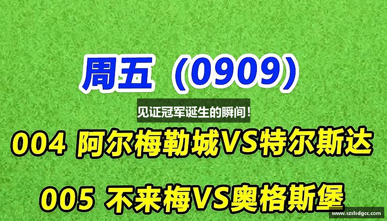 见证冠军诞生的瞬间！